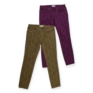 Free People Jacquard Floral Skinny Jeans (2Pair) Womens size 28